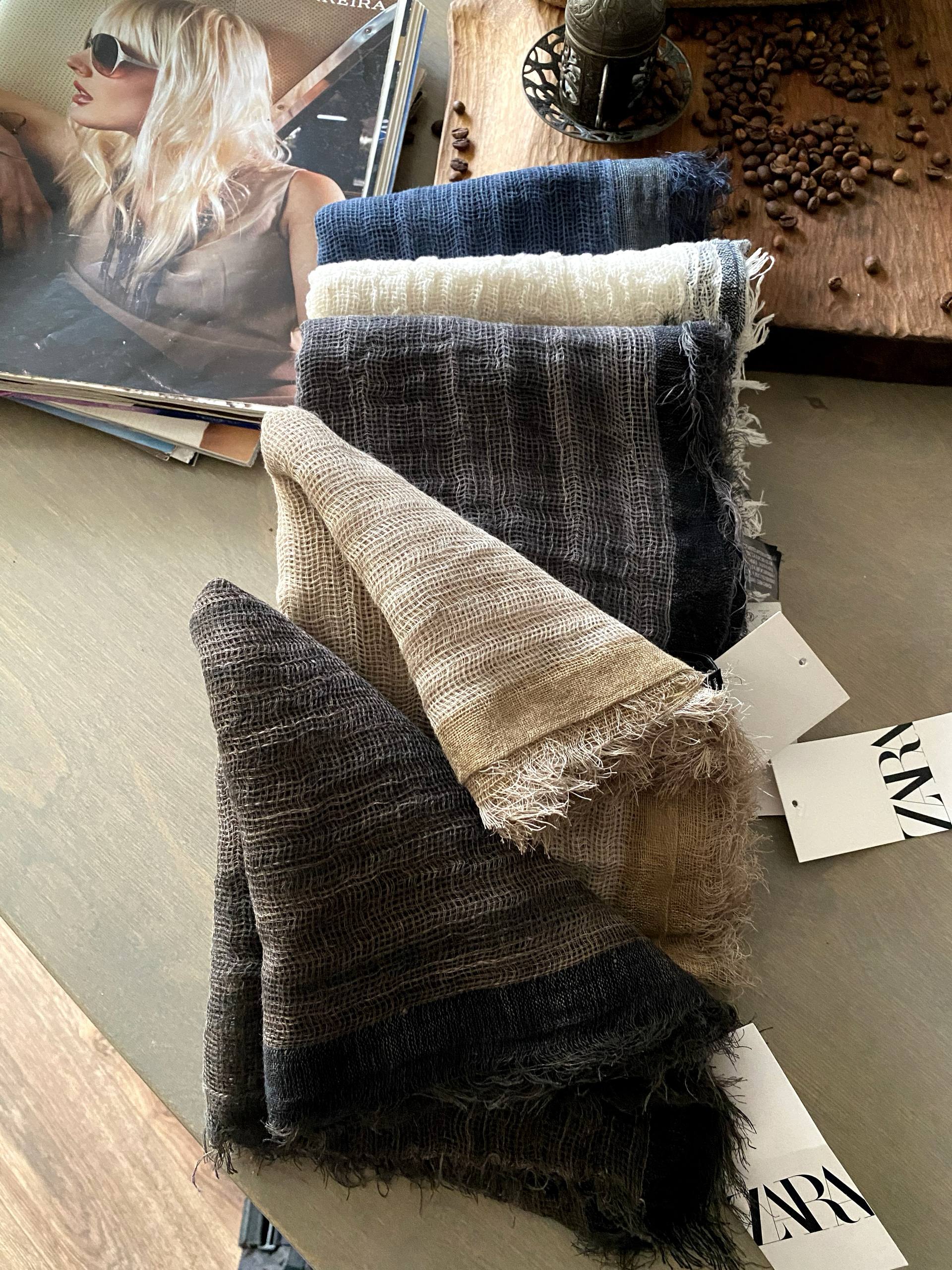 شال لینن اورجینال zara اسکارلت - Image 3