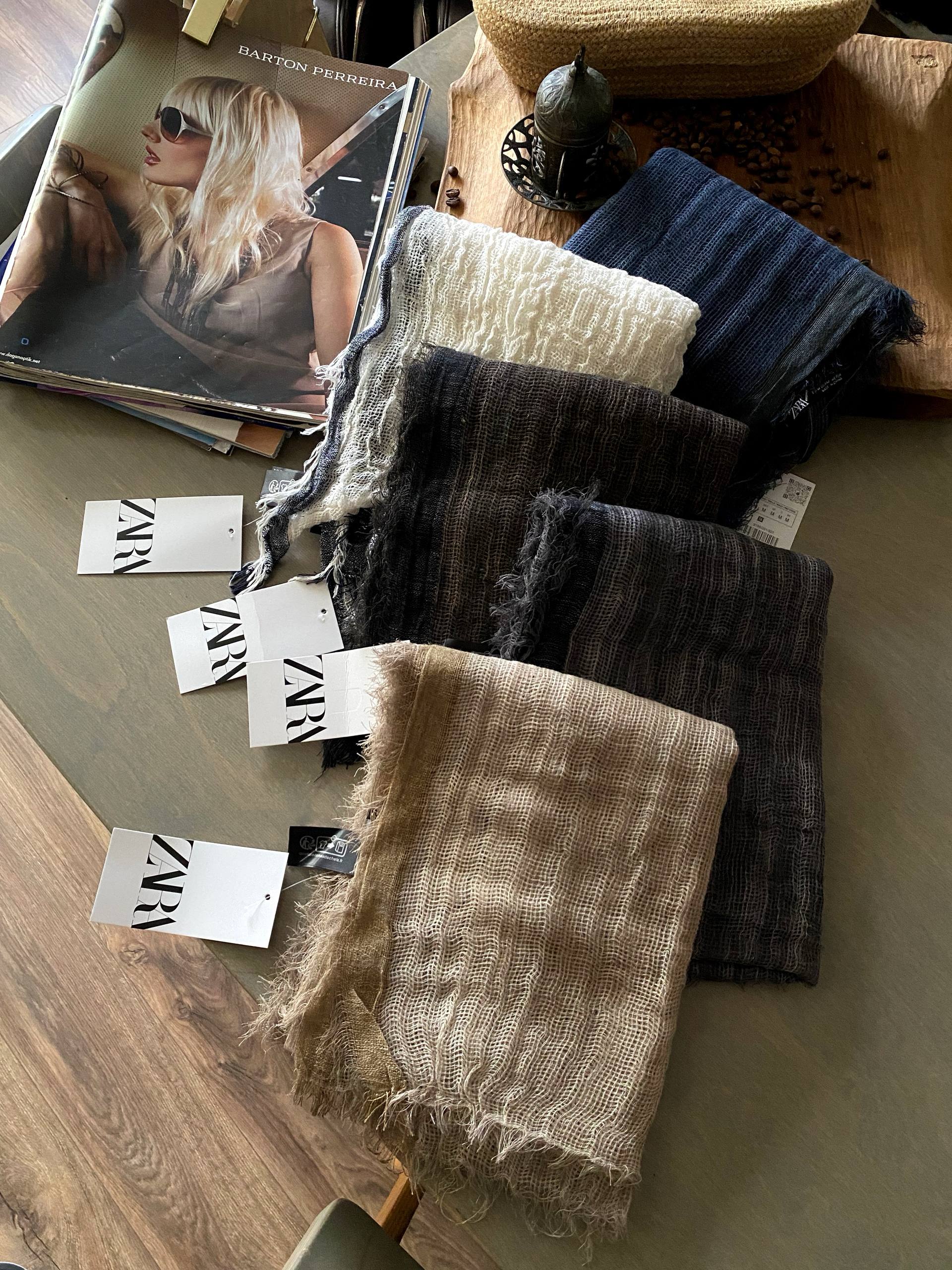 شال لینن اورجینال zara اسکارلت - Image 4
